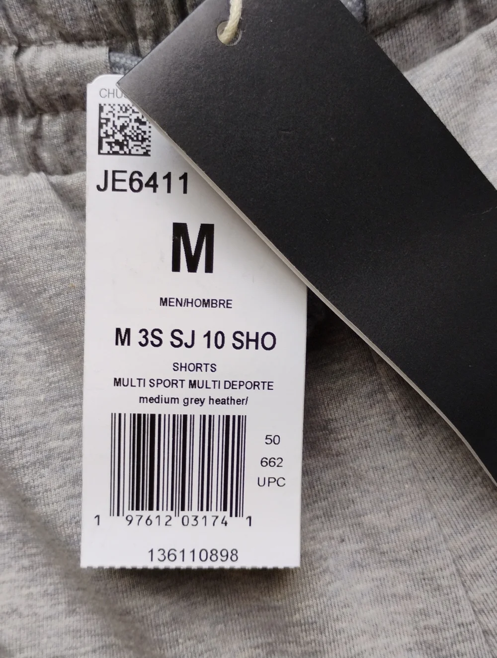 New With Tags Adidas Gray 3-Stripe Athletic Shorts Medium 10” Inseam